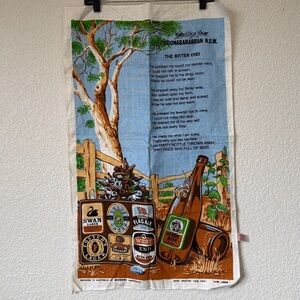 Vintage Souvenir Linen Tea Towel Australia Bar Towel